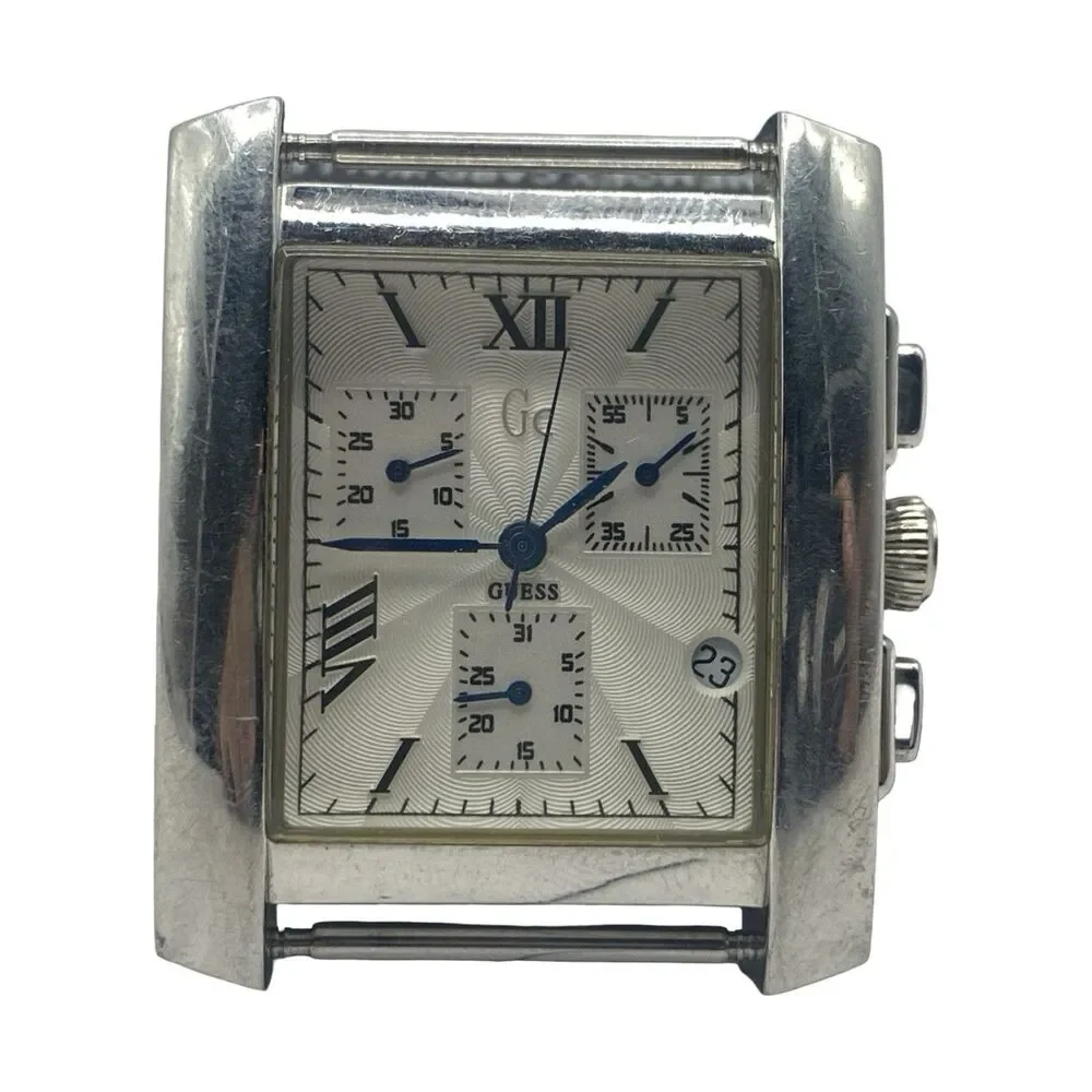 Guess GC Men Chronograph GC2000 Quartz Watch White Dial Needs Battery